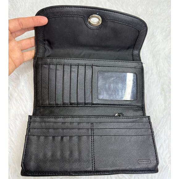 COACH Black Signature Canvas Wallet - Picture 4 of 11